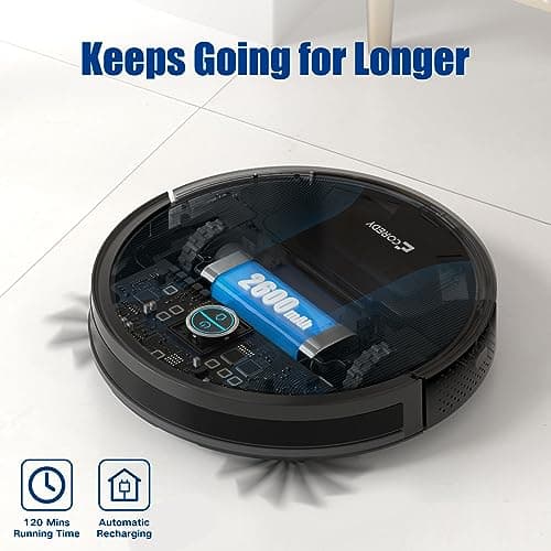 Coredy R550 Ultra Robot Vacuum Cleaner, 2200Pa Strong Suction, 2.72 Inch Thin, 130 Mins Runtime, Upgraded Smart Sensor Protection, Super Quite, Self-Charging Robotic Vacuum for Hard Floors, Tile 6