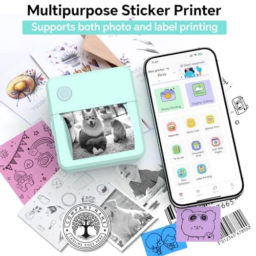 Rotema Label Maker Machine with Tape – Bluetooth Thermal Label Printer, Mini Sticker Maker for Home, Office, School & Small Business, Includes 2 Rolls of Label Paper 6