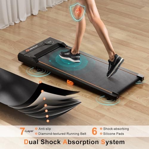 Goplus Walking Pad, 340 LBS Capacity Under Desk Treadmill with Remote Control, LED Display, 12 Preset Programs, Portable Treadmills for Home Small, Office 7
