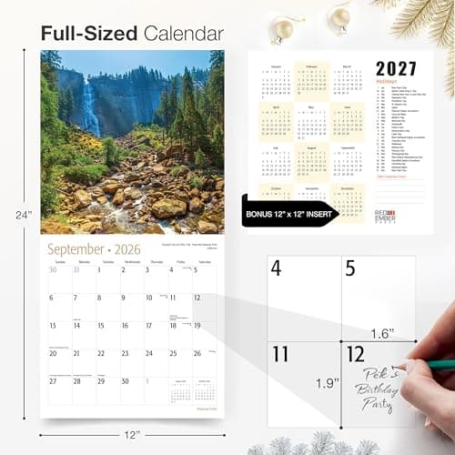 RED EMBER Untamed & Beautiful National Parks 2026 Wall Calendar 12 Month | 12" x 24" Open | Thick & Sturdy Paper | Holiday Gift | Nature Calendar 2026 5