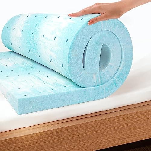 EGO Topper 2 Inch Twin Memory Foam Mattress Topper, Gel Foam Mattress Topper for Pressure Relief, Ventilated Design Bed Topper in a Box, CertiPUR-US Certified, 38"×75", Medium