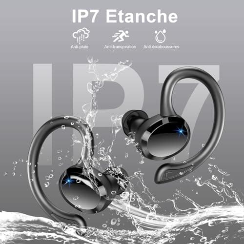 Wireless Earbuds Bluetooth Headphone Sport, 2024 Bluetooth 5.3 Earbud 14.2mm Driver Stereo Over Ear Buds, 48Hrs Earphone with Earhook, Noise Cancelling Mic, IP7 Waterproof Headset for Workout/Running 7