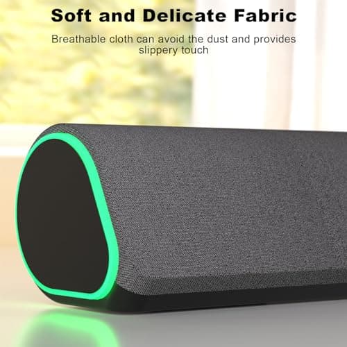 SOULION R50 Bluetooth Computer Speakers, 3.5mm PC Sound Bar for Desktop Monitor, Wired USB Powered & Colorful LED Lights with Switch Button, Surround Sound Soundbar PC Spearkers for Computer 7