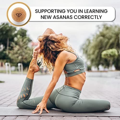 Yoga Hero Cork Yoga Block- Non Slip Cork Yoga Brick with Stylish Printed Design- Natural Cork Lightweight, Easy to Grip Cork Yoga Blocks (Moon) 6