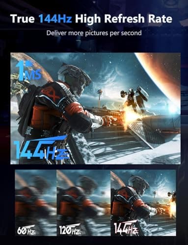 2.5K Portable Gaming Monitor, 18" 144Hz IPS Portable Laptop Monitor, Second Screen Dual USB C HDMI Computer Gaming Display with Speakers & Smart Cover, Travel Monitor for PC Phone PS4/5 Xbox Switch 2