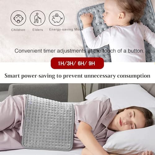 Electric Blankets，Heating pad, mini heating pad, one person, heating blanket, with timer function, heating pad, overheating prevention, mattress heating pad, home office, remote office,cold protection 8