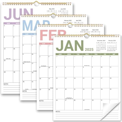 2025 Wall Calendar - Run from January 2025 to December 2025, 2025 Hanging Vertical Calendar with Thick Paper, Perfect for Home and Office Monthly Organizing & Planning, 11.5" x 14.5"