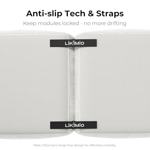 LIKIMIO 118" Modern L-Shaped Modular Sectional Sofa for Living Room, Corduroy Upholstery Beige, Oversized 3-Seater Couch with Deep Seat and Movable Ottoman – No Assembly 6