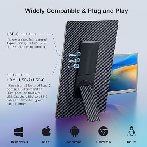 LivElect-m 15.6" Triple Laptop Screen Extender, FHD 1080P IPS Laptop Monitor Extender, Detachable Screen Travel Monitor Laptops with Speakers, Plug&Play, Compatible with Mac/Android/Win 8