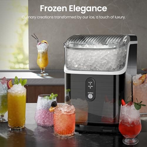 Kismile Nugget Ice Makers Countertop,Portable Ice Maker Machine with Crushed Ice, 35lbs/Day,One-Click Operation,Self-Cleaning Countertop Ice Machine,Pellet Ice Maker Countertop for Home/Kitchen/Office 6