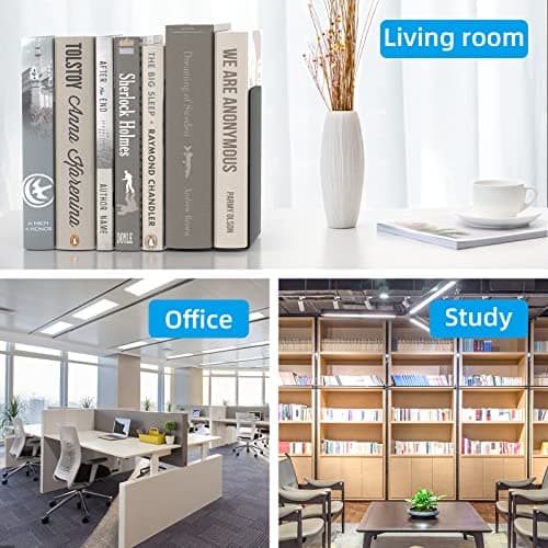 VFINE Bookends 1 Pair, Black Metal Book Ends, Heavy Bookends for Shelves, Book Stopper for Heavy Books, Book Organizer for Home Office School Supplies 8