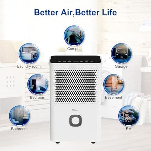 Shinco 30 Pints Dehumidifier for Home and Basements, 1500 Sq.Ft Dehumidifiers with Drain Hose, Auto or Manual Drainage, Auto Defrost, Quietly Remove Moisture, Activated Carbon Filter, 24HR Timer 8