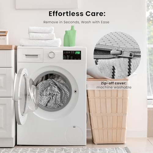 HOMRELEXA Firm Mattress Topper Queen Size 3 Inch, Cooling Gel & Bamboo Charcoal Memory Foam Mattress Topper for Back Pain Relief, Bamboo Dual-Layer Foam Bed Pad with Removable Cover 9