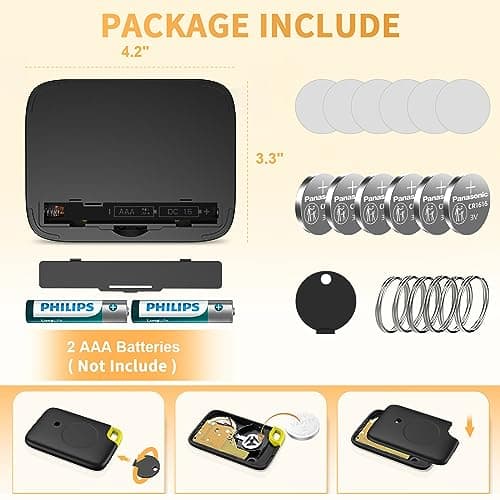 Key Finder Stick on Remote Finder Beeper 6 Pack RF Wireless TV Remote Control Finder, Key Finders Locator with Sound That Make Noise 90 dB Loud Beep Item Finder, Remote Tracker with Sound for Phone 7