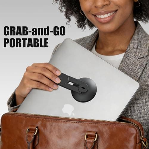 MAGDIGITEH Laptop Phone Holder, Magnetic Phone Stand 15W Fast Wireless Charger for MagSafe for iPhone 17/16/15/14/13/12 & All Phones for Tesla (Black) 6