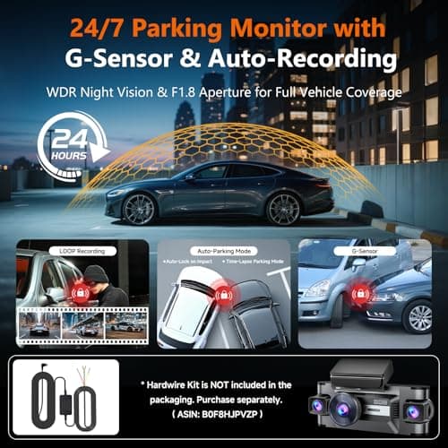 360° Dash Cam Front and Rear: 4 Channel 4K Dash Camera for Cars with GPS 5G WiFi and Free 128GB Card - Voice Control Car Dash Camera with G-Sensor Super Night Vision 24H Parking Monitor 8
