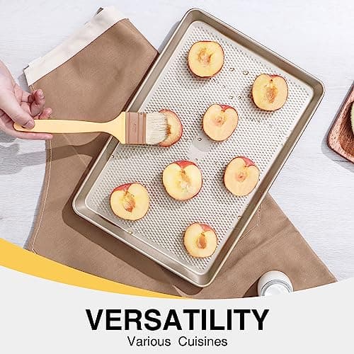 HONGBAKE 2 Pack Half Sheet Baking Pans,Non Stick Baking Sheet for Oven, 57% Thicker Carbon Steel Cookie Sheets for baking, 17.5" x 12" Cookie Trays 7