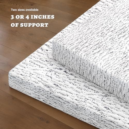 Subrtex Memory Foam Mattress Topper, 3 Inch Queen Mattress Topper for Pressure Relieving, Soft Breathable Single Bed Toppers Mattress Pads with Removable Washable Cover 5