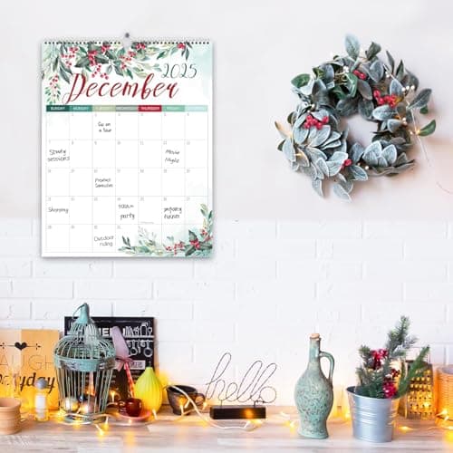 GuassLee 2024-2025 Wall Calendar - 18 Monthly Calendar from Jan. 2024 to Jun. 2025, 11” x 14” Hanging Calendar 2024 with Thick Paper Colorful Flower Design for Wall School Home Office 6