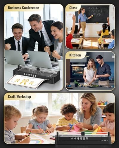 13in Laminator Machine with Sheets 50pcs + Paper Trimmer + Corner Rounder, 11x17 / ABS Anti-Jam Technology |Dual Hot and Cold Mode | 90s Fast Preheat for A3/A4/A5/A6 Home Office School Use 8