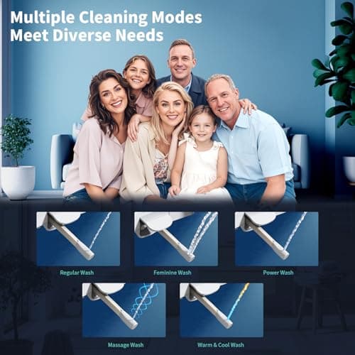 SR SUN RISE Electric Bidet Toilet Seat Elongated - Dual Nozzles for Female & Hip, Comfort Heated Seat & Air Dryer, 6 Wash Modes, Remote & Knob Control, Silent Close Lid, Nightlight, Ultra-Slim 5