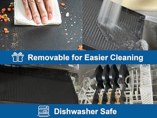 TAMARIT Raclette Table Grill for 8, 2 in 1 Small Swiss Style PFAS-No Nonstick Reversible Grill/Griddle Plate Adjustable Temperature Control 1300 W, 8 Raclette Cheese Pans Black 6