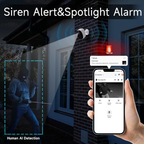 Rraycom 2Pack Security Cameras Outdoor Wireless,2K 5G/2.4GHz Battery Powered Camera for Home Security, Cloud/SD, No Monthly Fee, AI Motion Detection, Color Night Vision,2-Way Audio, Works w/Alexa 5