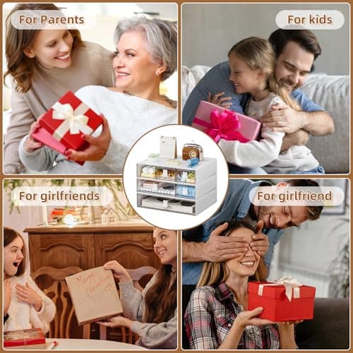 Marbrasse Desk Organizer with 6 Drawers, 3 Tier Stackable Storage Drawers Plastic Makeup Storage, Office Organizers and Storage, Desk Storage Box for Office, School, Home 7