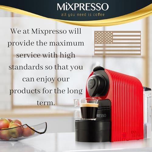 Mixpresso Red Espresso Coffee Machine – Compact 1400W Single Serve Coffee Maker Compatible with Nespresso OriginalLine Capsules, One-Touch Operation, 19-Bar Italian Pump, 27oz Water Tank 6