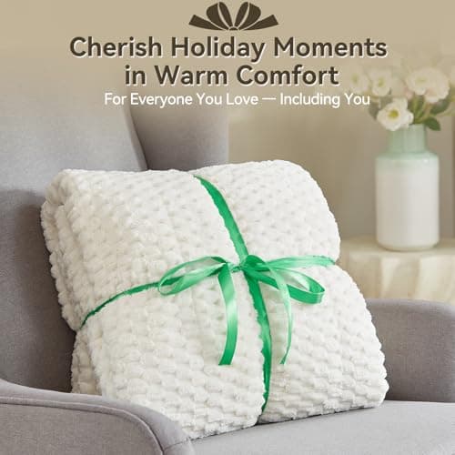 Weighted Blanket Queen Size for Adults,15lbs Jacquard Sherpa Heavy Blanket for Calming and Relax, Dual Sided Ultra Soft Fuzzy Throw Blanket with Glass Beads, 48" x 72", Cream White 9