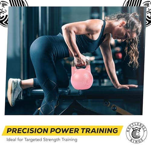 Kettlebell Kings Competition Kettlebells Weight (35mm handle) 8-48 KG - Hand weights Workout Gym Equipment and Strength training sets for Women and Men for Home Gym - Suitable for Repetition Workouts 6