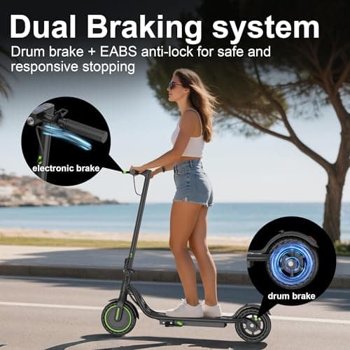 Electric Scooter for Adults, Teens & Big Kids, 350W Motor, 19Mph Top Speed, 15Miles Max Range, 8.5" Solid Tires, Portable Lightweight E-Scooter 8