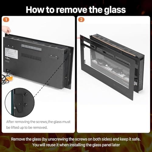 Sweetcrispy Electric Fireplace, 1500W/750W Wall Mount or Recessed Fireplace Insert and Freestanding, Electric Fireplace Heater with Remote Control,13 Adjustable Flame Color, 12H Timer, Touch Screen 8