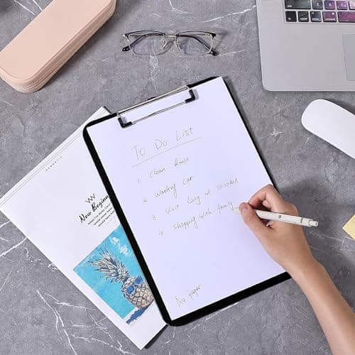 Mr. Pen- Plastic Clipboard, 12.5" x 9", 2 Pack, Black Clipboard Plastic, Low-Profile Metal Clip with Retractable Hanging Hole 6