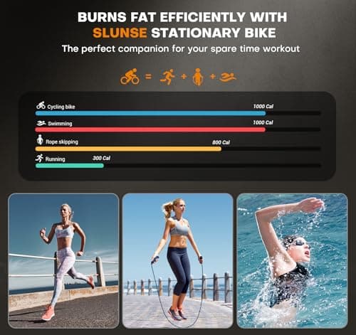 Exercise Bike, Magnetic Resistance Stationary Bikes for Home with App Compatible, Silent Indoor Cycling Bike with 350lbs Weight Capacity Comfortable Seat, Digital Monitor & Phone Mount, Silver 9