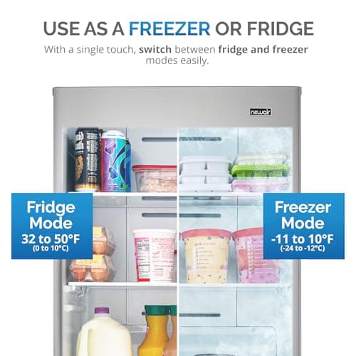 Newair Upright Freezer | 13.8 Cu. Ft., Garage-Ready Stand Up Freezer with Digital Controls, Auto Defrost, Fast Freeze Mode & LED Lighting | Stainless Steel 3