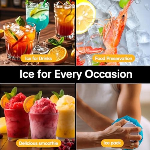 NEWBULIG Nugget Ice Makers Countertop, Portable Nugget Ice Machine, Ready in 6 Mins, 24lbs in 24Hrs, Auto-Cleaning, with Basket and Scoop, for Home, Kitchen, RV, Camping, Black 9