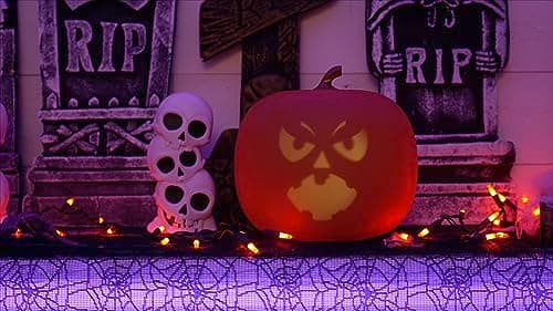 ANIMAT3D Jabberin Jack Rockin Jack Edition Talking Animated Pumpkin with Built in Video Projector & Speaker Plug'n Play 5