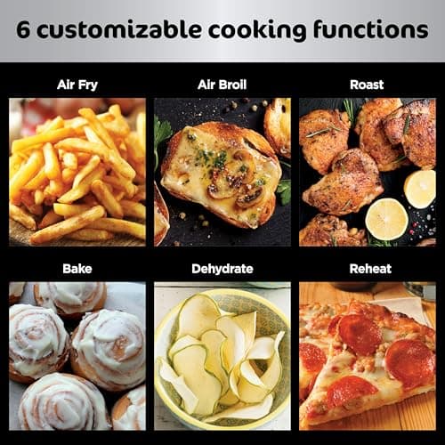 Ninja Foodi Air Fryer | 6-in-1 with 7-QT MegaZone & Basket Divider for Large Proteins & Full Meals | Cook 2 Foods at Once | 450° F | Air Fry, Roast, Broil, Dehydrate, Keep Warm & Bake | Black | DZ071 7