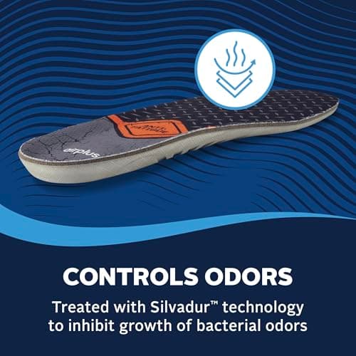 Airplus Ultra Work Memory Plus Shoe Insoles for All Day Comfort and Foot Pain Relief, Mens, Size 7-13 6