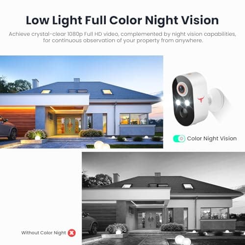 GlowPop 1080p Wireless Security Camera with Solar Panel, AI Human Detection, 2-Way Talk, Night Vision, Cloud Storage, Rechargeable Battery Included, Camera for Home Security, 2.4G WiFi (1 Pack) 6