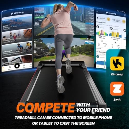 Walking Pad Treadmill with Handle Bar & Incline, Advzon Portable Under Desk Treadmill for Home, 2 in 1 Walking Running Machine with 300+ lbs Capacity and LED Display 6