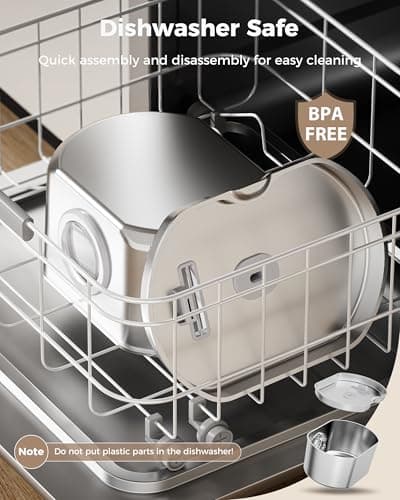 Cat Water Fountain Stainless Steel - Pet Drinking Fountain for Cats Indoor - 2.2L/74oz Automatic Water Dispenser with Watering Level Window (1 Filter) 5