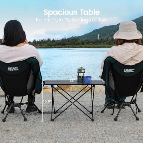 MISSION MOUNTAIN UltraPort Compact Camp Table, Outdoor Folding Table, Portable Camping Side Table, Ultralight Aluminum Beach Table, Small Camping Table with Carry Bag for Camping, Picnic, Black 8