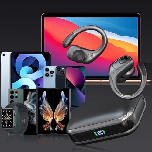 sajawass Wireless Earbuds Bluetooth 5.4 Headphones, Noise Canceling Ear Buds with 75hr Playtime, LED Power Display, IPX7 Waterproof Earphones Over Ear Earphones for Sports/Workouts 7