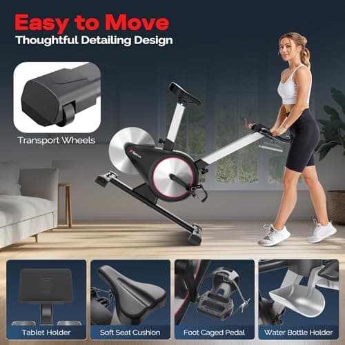 Sperax Exercise Bike, Stationary Bikes for Home, Indoor Cycling Bike, Spin Bike with Comfortable Seat, LED Display 7