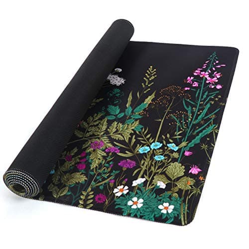 iCasso Desk Mat, Big Desk Pad, XXL Extended Gaming Mouse Pad, Large Mouse Pad for Desk Protector, Rubber Base Mousepad with Stitched Edges, Keyboard Mouse Mat for Work, Game, Office, Home - Weeds 5