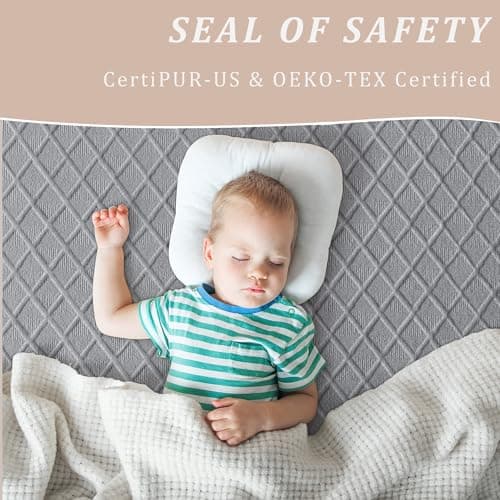 Sleepmax Firm Mattress Topper Full Size 4 Inch - Extra Firm Cooling Pain-Relieving Memory Foam for All Body Shapes - Non-Slip, CertiPUR-US Certified 5