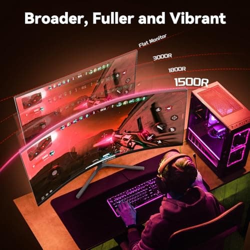 Raywego 34 Inch Ultrawide Monitor 3440 x 1440P Curved Gaming Monitor,Swivel/Height Adjustable,21:9 Aspect Ratio with RGB Backlight,165Hz 127% sRGB 4000:1 Contrast Ratio,PIP/PBP Black,2026 8