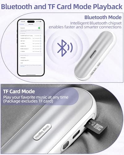 KYOTTANI Private Bluetooth Speaker Under Pillow: Portable Bone Conduction Technology Sleep Aid with White Noise for Sleeping 6